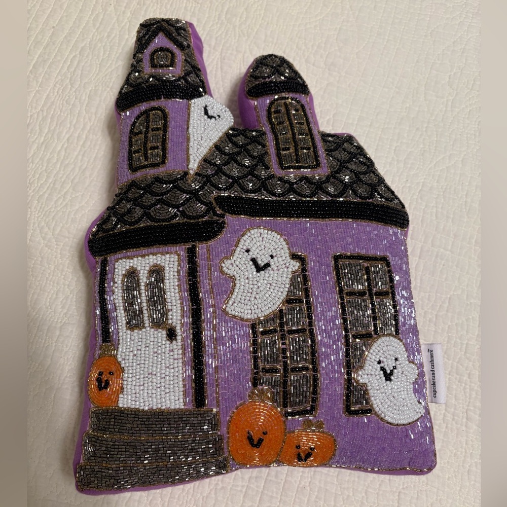 Cupcakes & Cashmere Haunted House Pillow